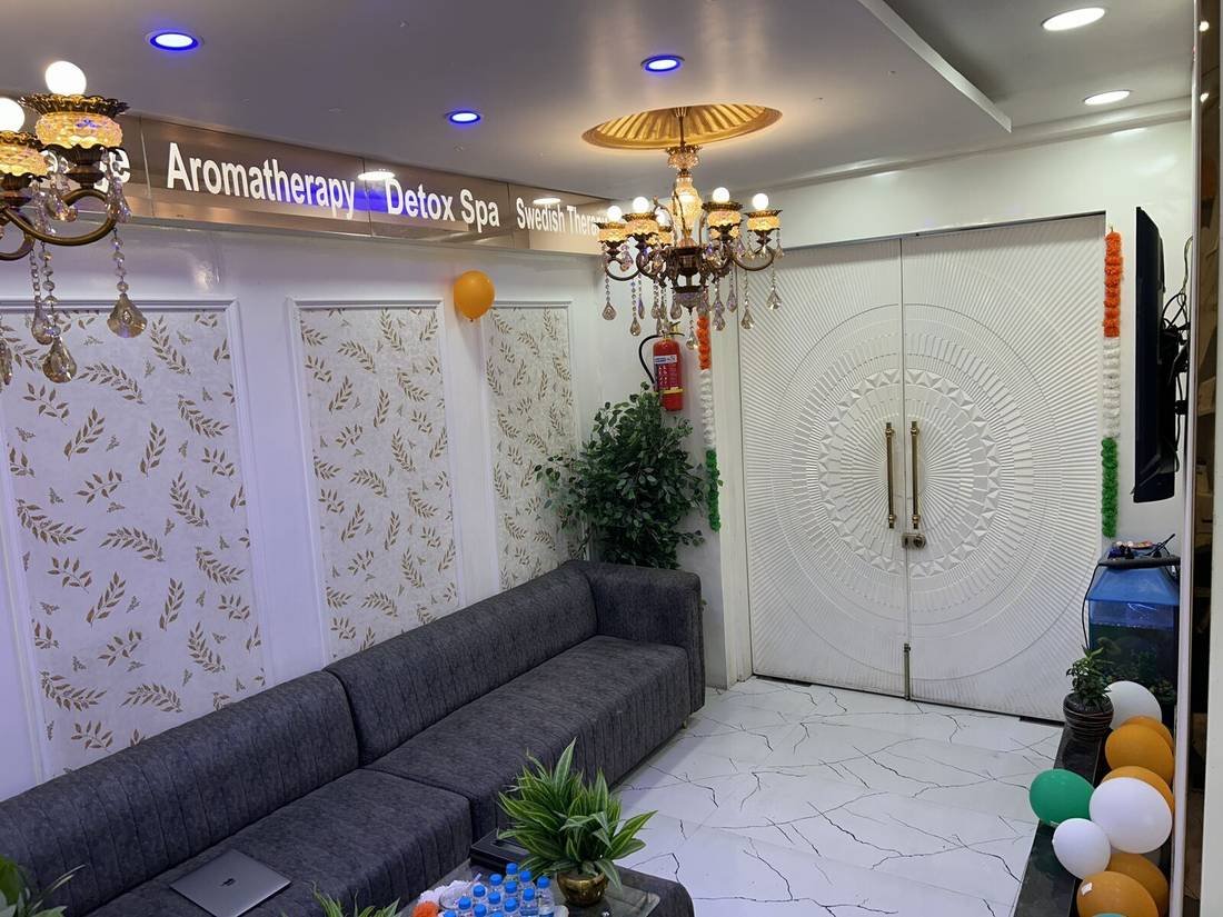 Entrance doors at Wings Spa